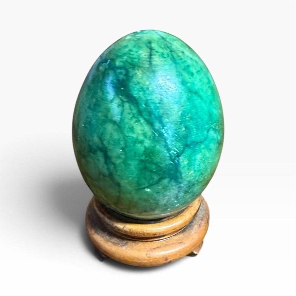Chrysocolla Howlite Crystal Green Stone NO STAND